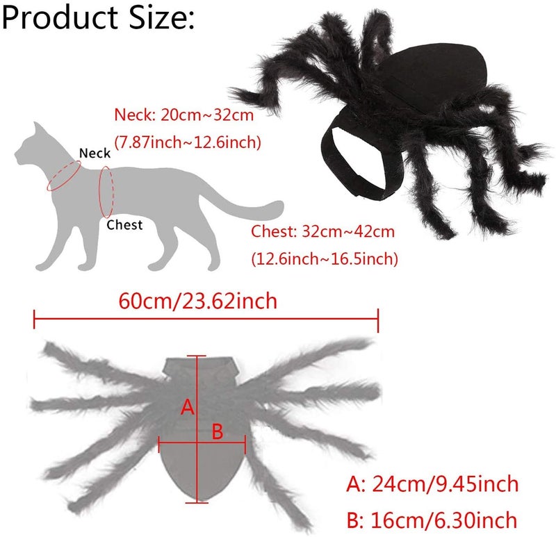 Yafeite Halloween Spider Costume for Dog Cat, Halloween Pet Costume Halloween Decorations, Spider Decor Halloween Party Supply, Spider Cosplay Costumes with Adjustable Velcro for Small Medium Dogs and Cats - Image 4